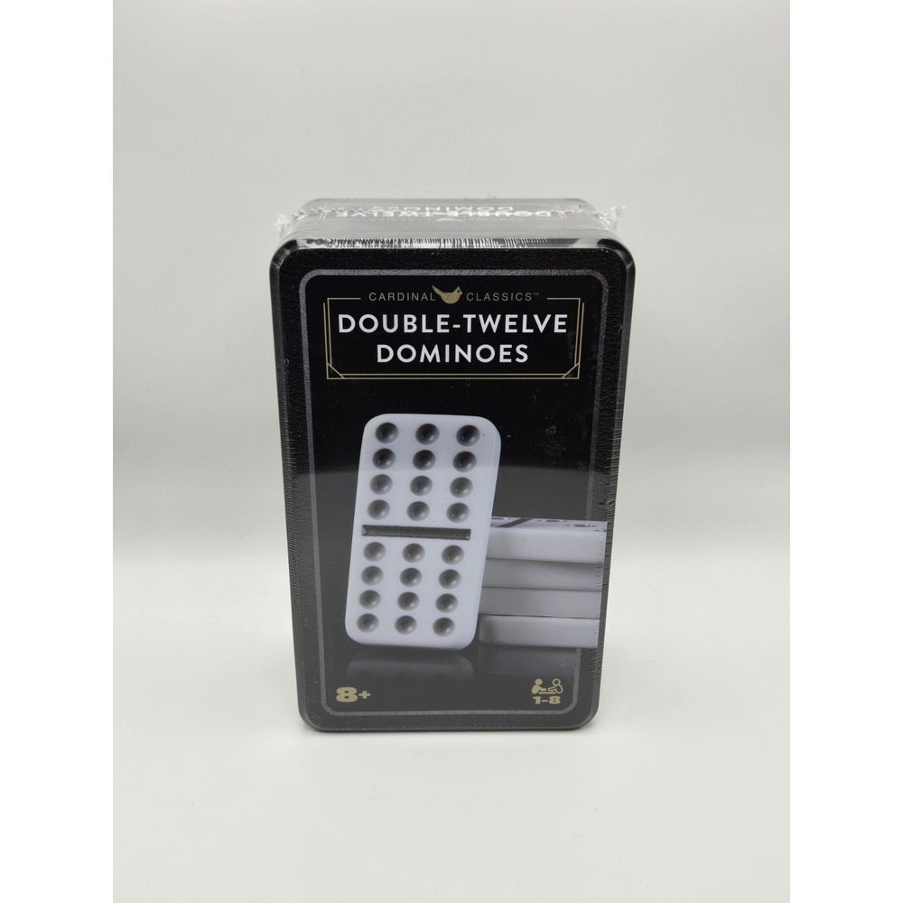 Cardinal Classics Double Twelve Dominoes Set Tin Box Factory Sealed 91 pcs